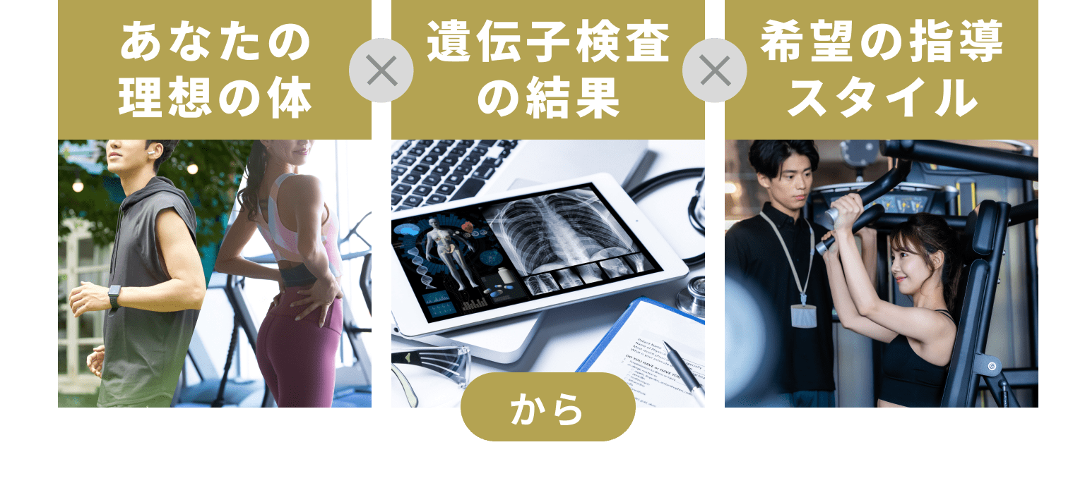 あなたの理想の体　遺伝子検査の結果　希望の指導 スタイル